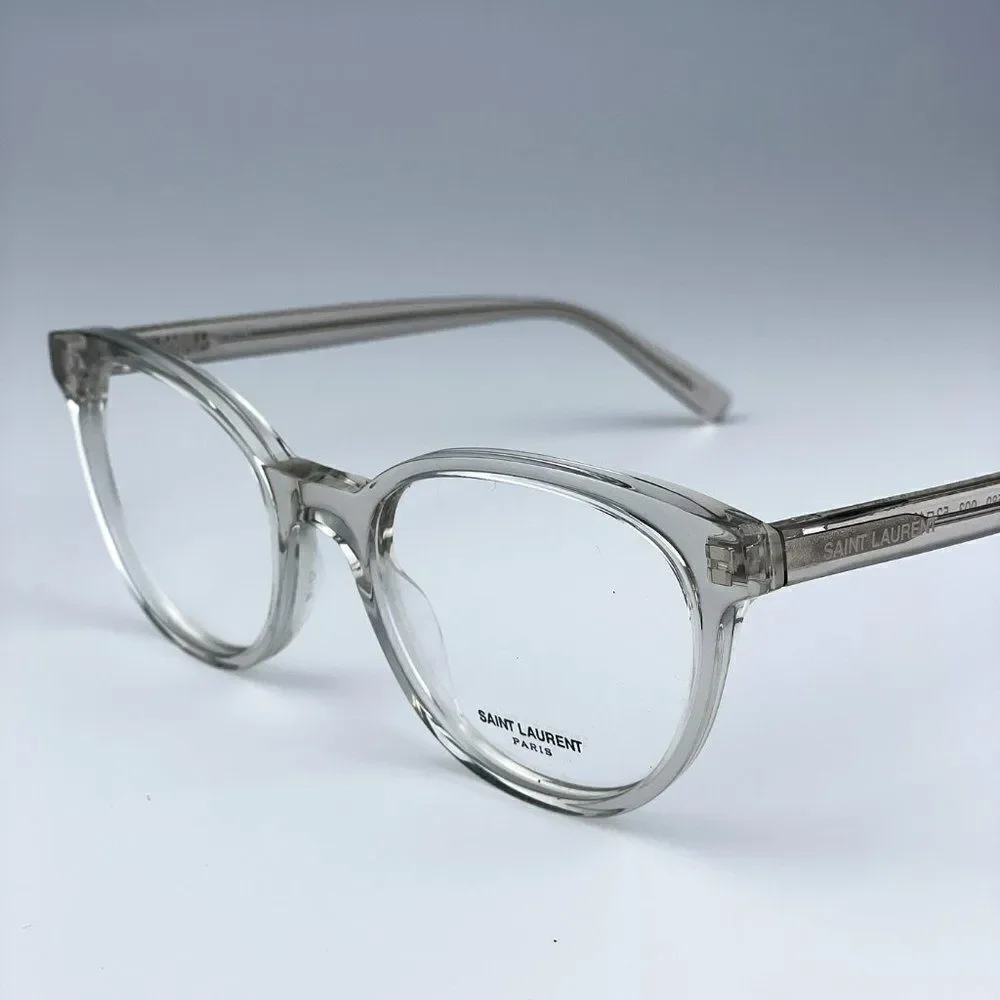 NEW Saint Laurent SL589 003 Beige Clear Oval Women Eyeglasses